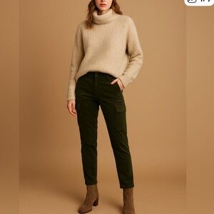 Vince Corduroy Skinny Cargo Pants - Olive